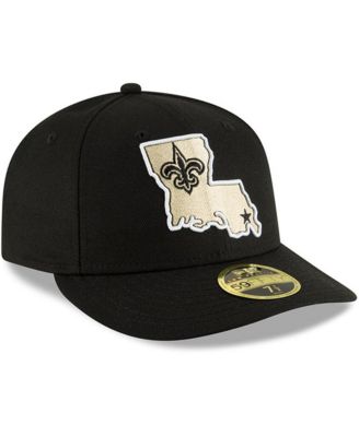 Men's Black New Orleans Saints Alternate Logo Omaha Low Profile 59FIFTY Fitted Hat