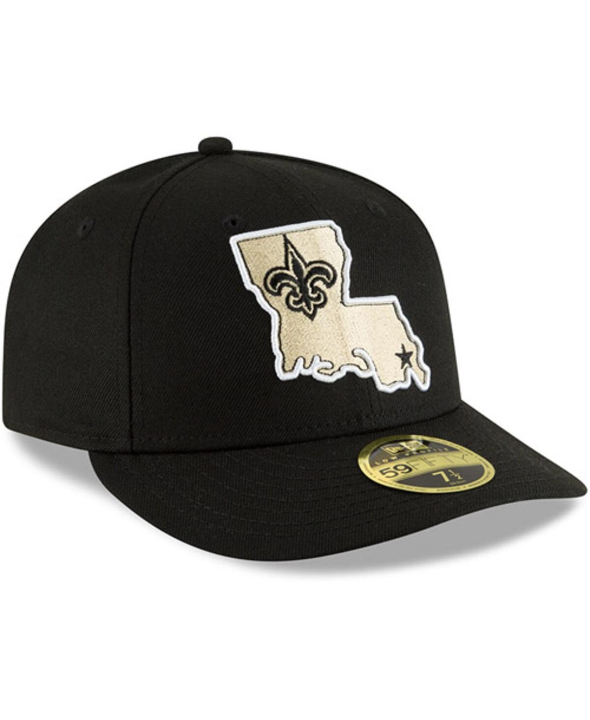 Men'sNew Orleans Saints Alternate Logo Omaha Low Profile 59FIFTY Fitted Hat - Black