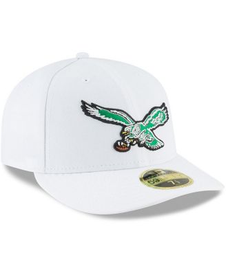 Men's White Philadelphia Eagles Throwback Logo Omaha Low Profile 59FIFTY Fitted Hat