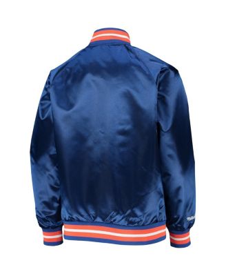 Big Boys Blue New York Knicks Hardwood Classics Satin Raglan Full-Snap Jacket