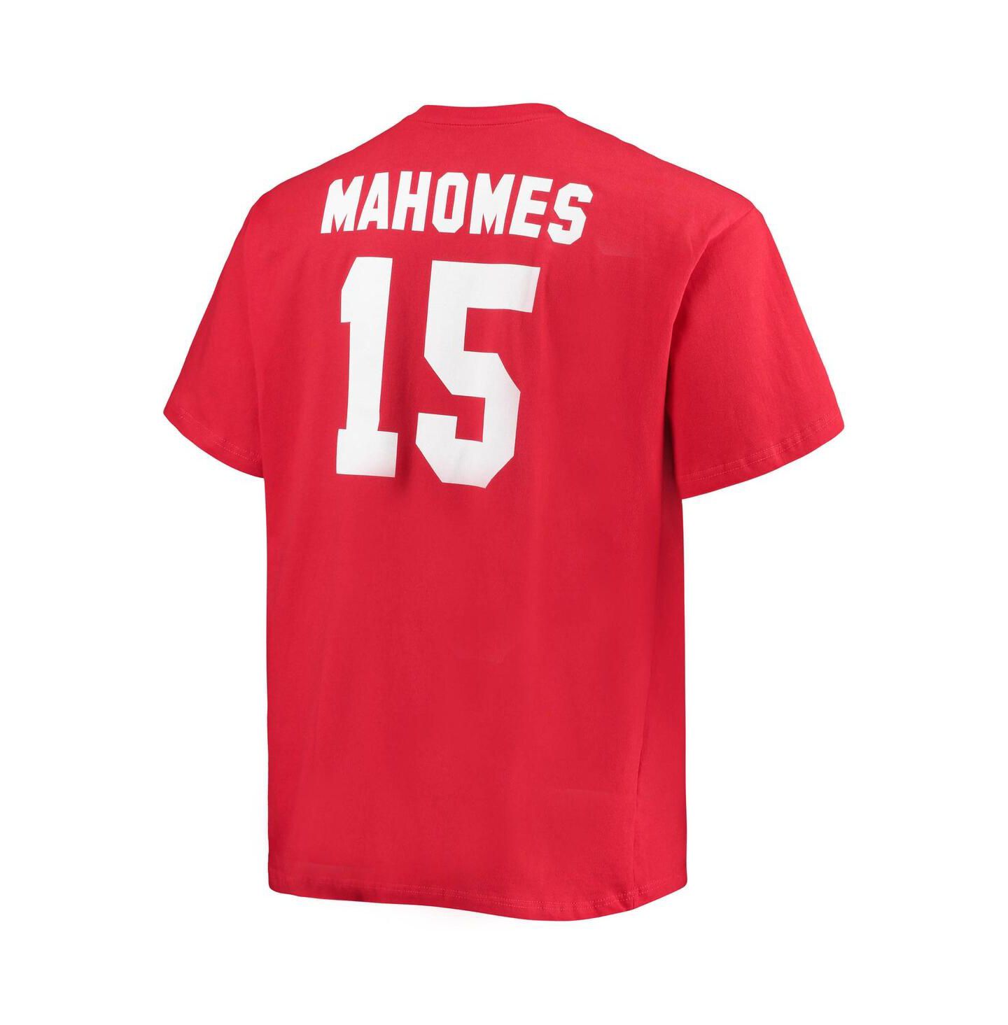 Мужская футболка Fanatics Patrick Mahomes Red Kansas City Chiefs Big and Tall Player Name and Number — фото 2