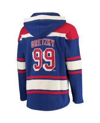 Men's Wayne Gretzky Blue New York Rangers Retired Player Name and Number Lacer Pullover Hoodie
