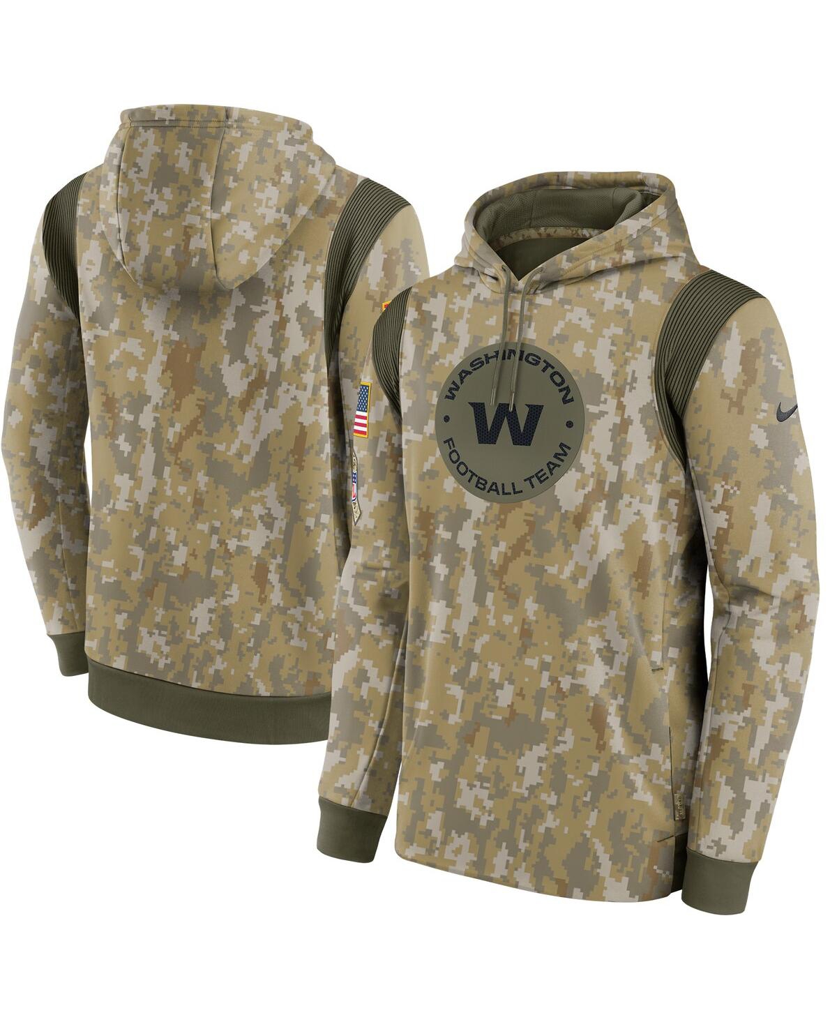 Men's Camo Washington Football Team 2021 Salute To Service Therma Performance Pullover Hoodie