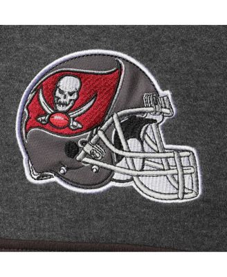 Men's Heathered Pewter, Red Tampa Bay Buccaneers Extreme Fireballer Pullover Hoodie