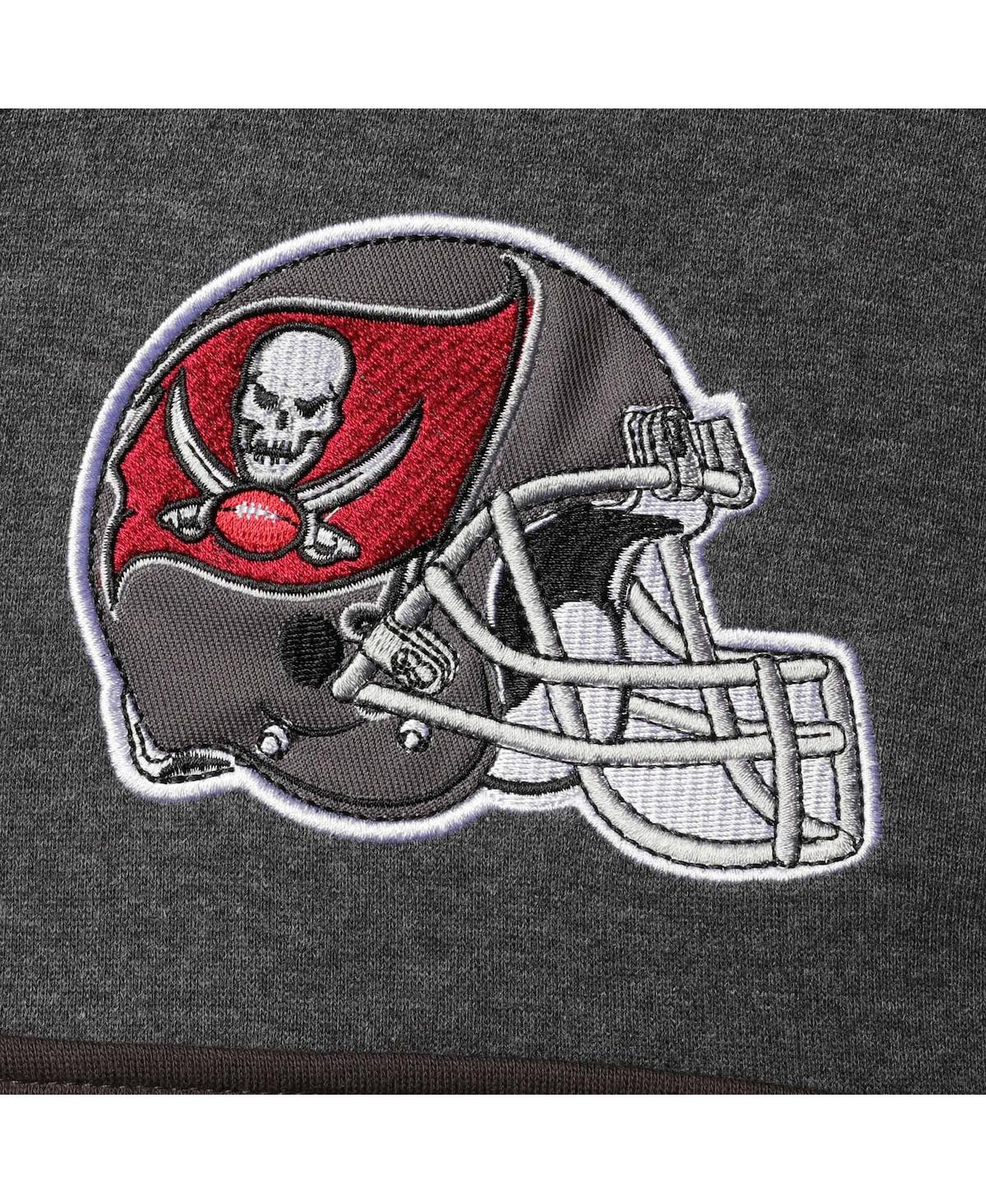 Starter Men's Heathered Pewter, Red Tampa Bay Buccaneers Extreme Fireballer Pullover Hoodie In Pewter,red