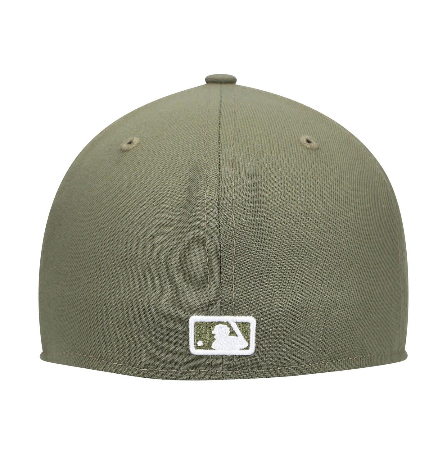 Мужская кепка New Era Olive Boston Red Sox Logo White 59FIFTY Fitted Hat — фото 3