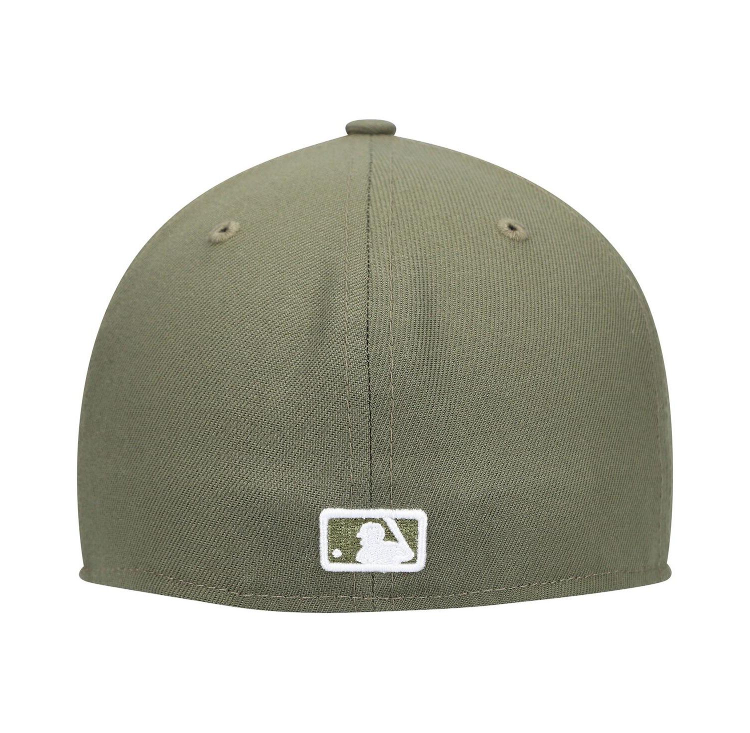 Men's Olive Boston Red Sox Logo White 59FIFTY Fitted Hat