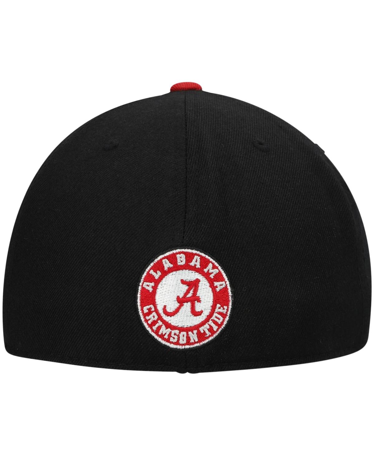 Shop Top Of The World Men's Black And Crimson Alabama Crimson Tide Team Color Two-tone Fitted Hat In Black,crimson