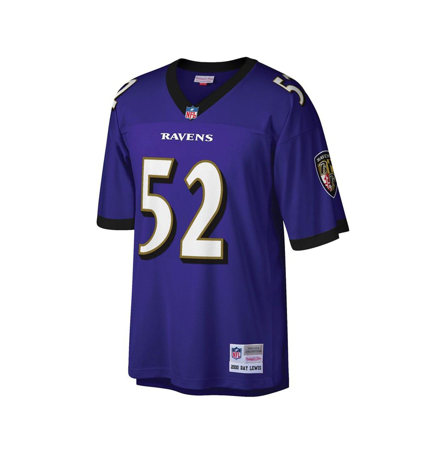 Мужское джерси Mitchell & Ness Ray Lewis Baltimore Ravens 2000, большие размеры, Purple — фото 3