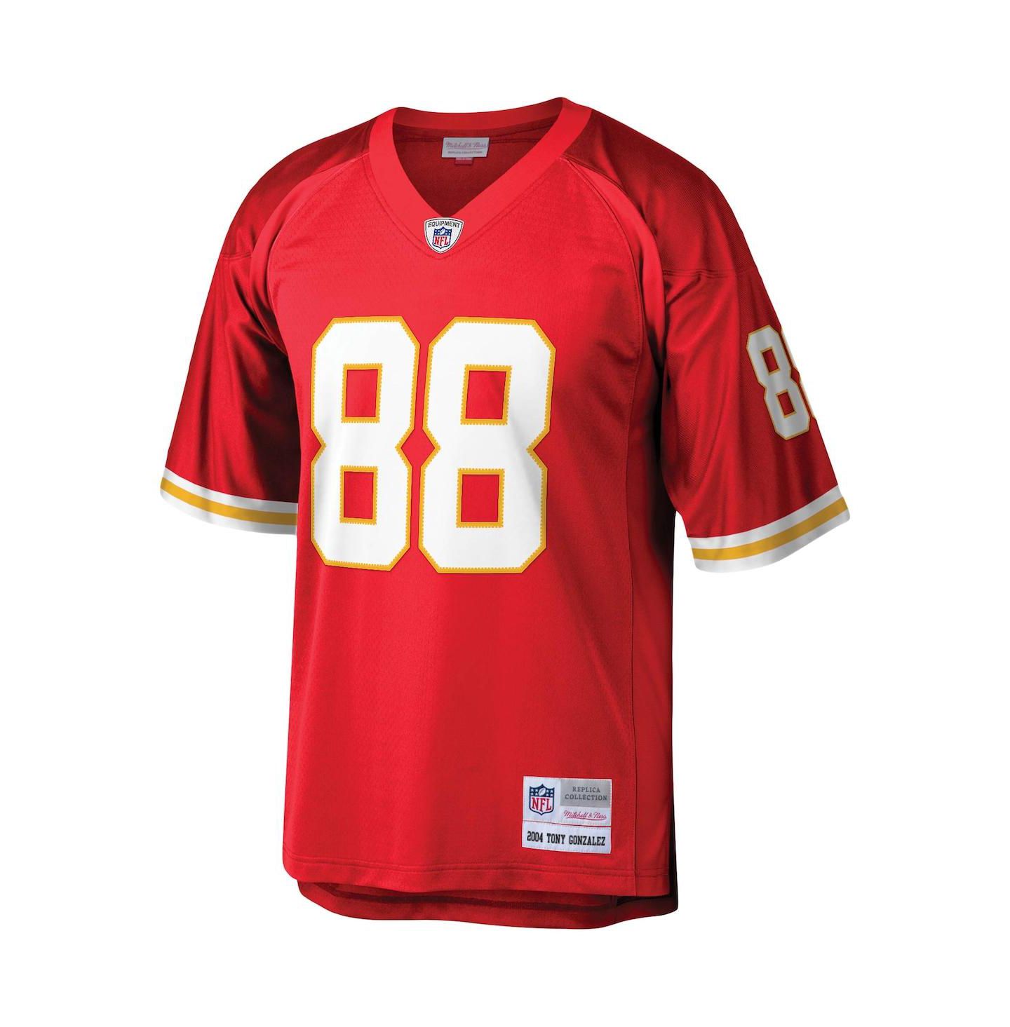 Мужской топ Mitchell & Ness Tony Gonzalez Red Kansas City Chiefs Legacy Replica Jersey — фото 3