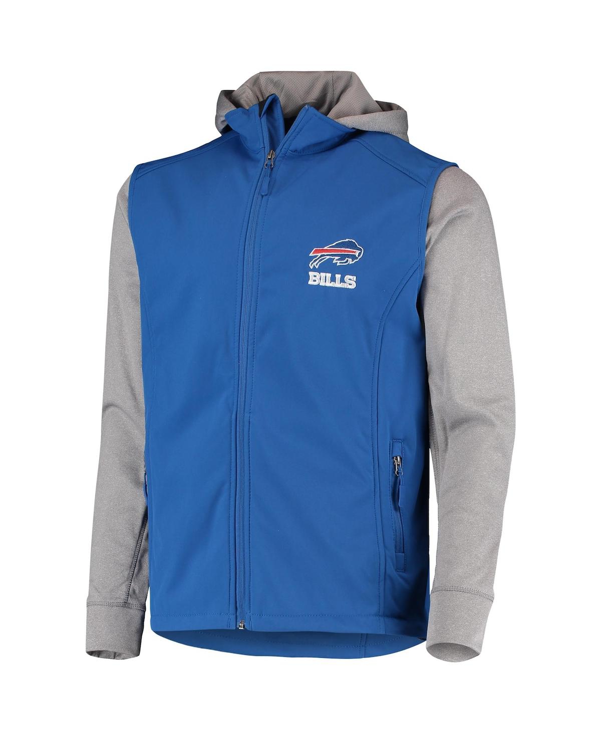 DUNBROOKE MEN'S ROYAL, GRAY BUFFALO BILLS ALPHA FULL-ZIP JACKET 