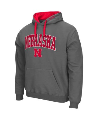 Men's Charcoal Nebraska Huskers Big and Tall Arch and Logo 2.0 Pullover Hoodie