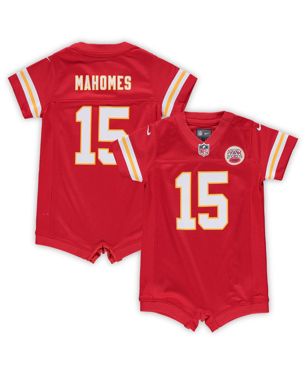 Infant Girls and Boys Patrick MahomesKansas City Chiefs Romper Jersey - Red