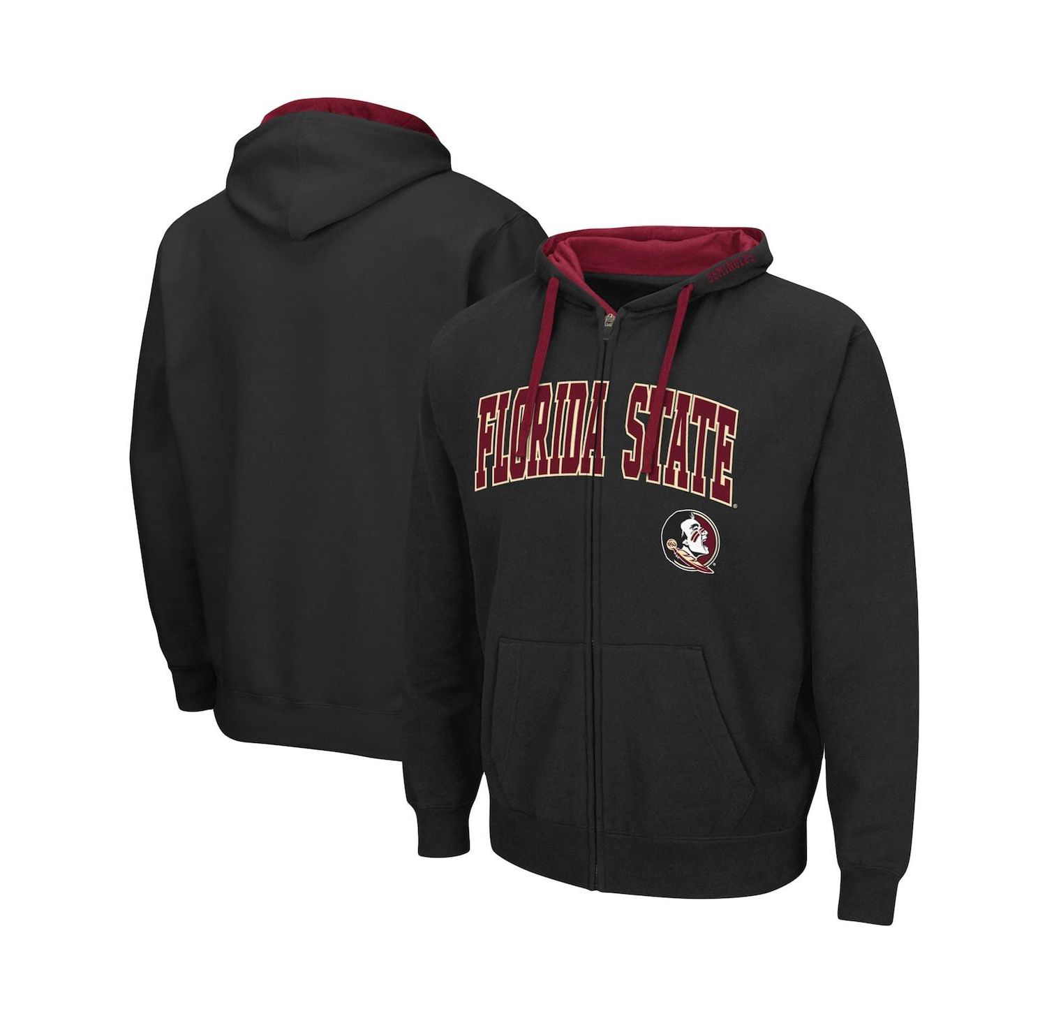Men's Black Florida State Seminoles Big and Tall Full-Zip Hoodie