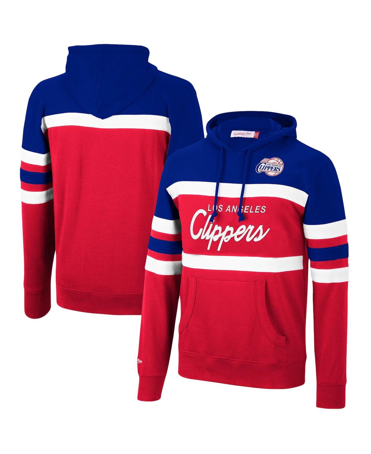 Mitchell & Ness Men's Royal And Red La Clippers Head Coach Pullover Hoodie In Royal,red