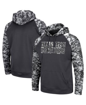 Men's Charcoal Texas Tech Red Raiders OHT Military-Inspired Appreciation Digital Camo Pullover Hoodie