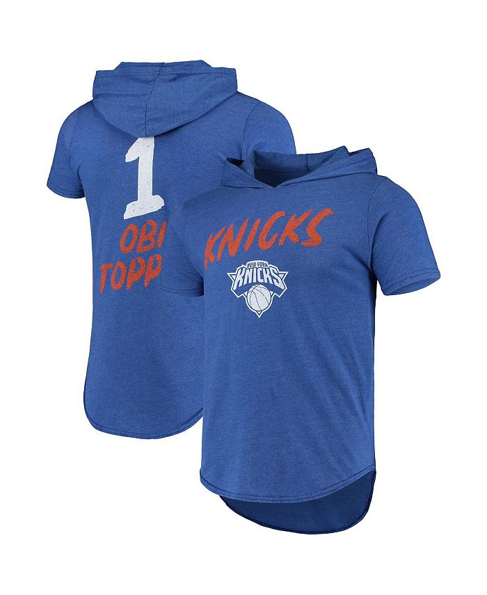 Fanatics Men's Obi Toppin Blue New York Knicks Nba TriBlend Hoodie T