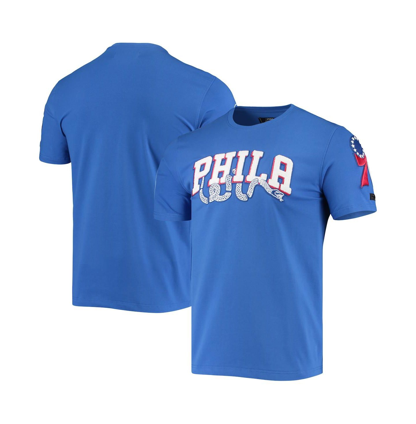 Мужская футболка Pro Standard Royal Philadelphia 76Ers Chenille Team — фото 5