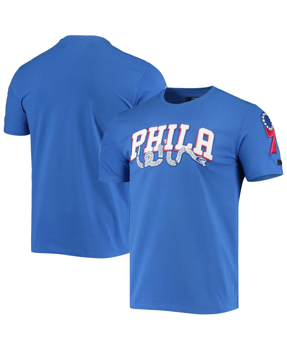 Men'sPhiladelphia 76Ers Chenille Team T-shirt - Royal