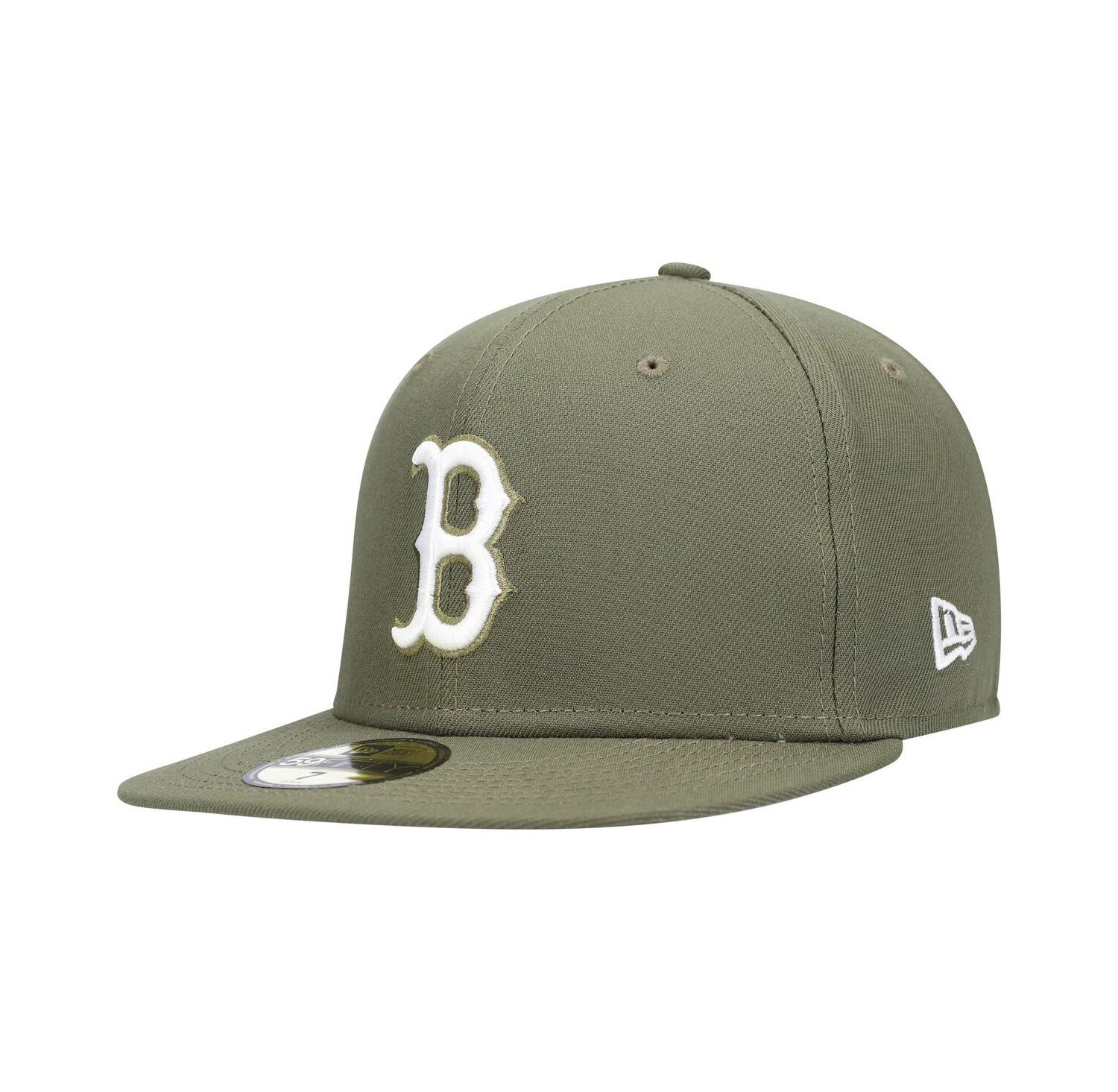 Men's Olive Boston Red Sox Logo White 59FIFTY Fitted Hat