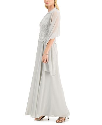 J kara beaded gown & cheap chiffon scarf