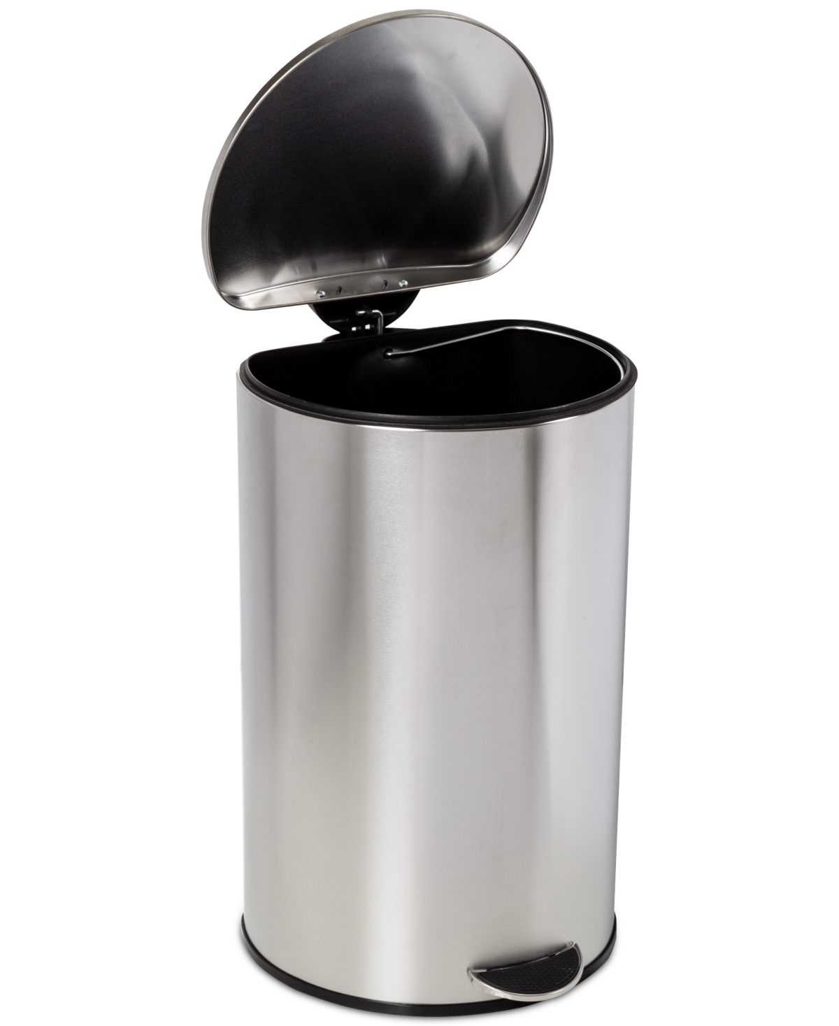 Shop Honey Can Do 40-liter Semi-round Stainless Steel Step Trash Can With Lid In Silver