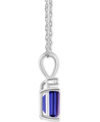 Tanzanite (1 ct. t.w.) & Diamond Accent 18" Pendant Necklace in 14k Gold or 14k White Gold
