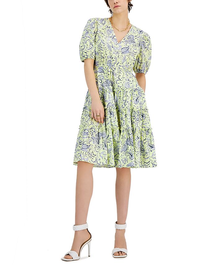 INC International Concepts Tiered Floral Dress, Created for Macy's - Macy's