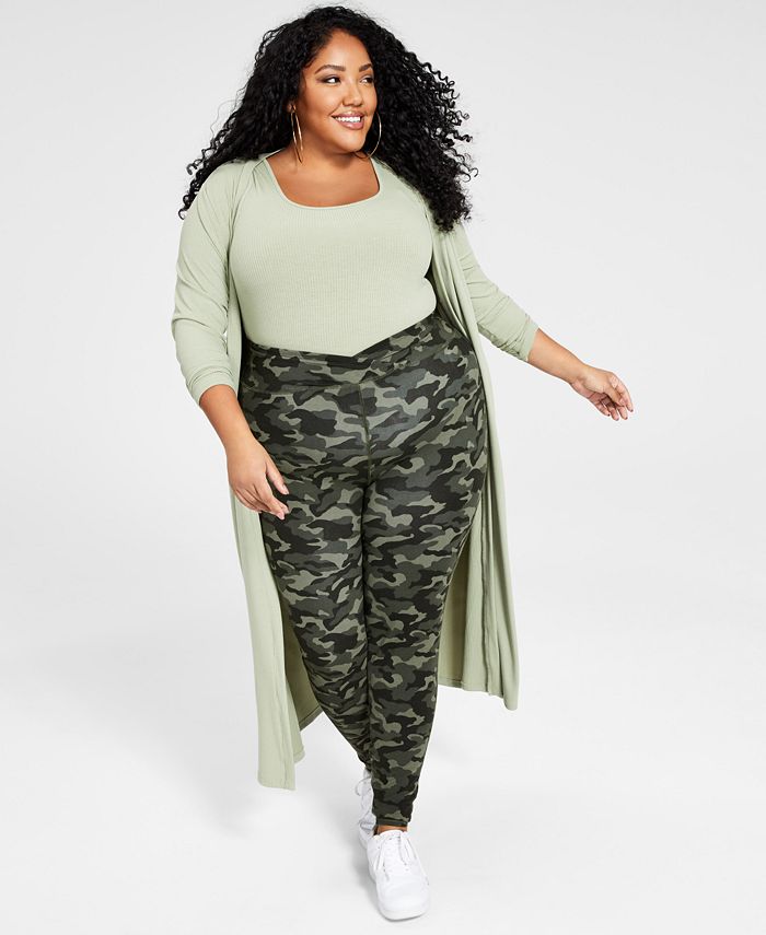 Brown And Green Camo Plus Size Leggings - Free Shipping - Projects817 LLC