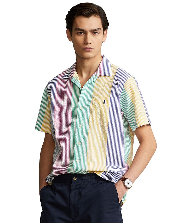 Men's Classic Fit Striped Seersucker Shirt, Polo Ralph Lauren