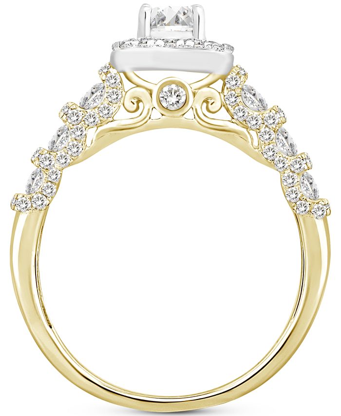 Macy's Diamond Halo Engagement Ring (1 ct. t.w.) in 14k Gold - Macy's