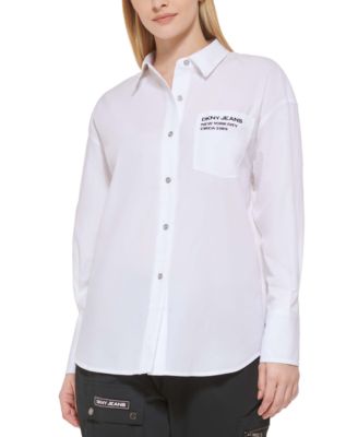 DKNY Jeans - Cotton Oversized Logo Shirt