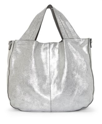 silver leather purse
