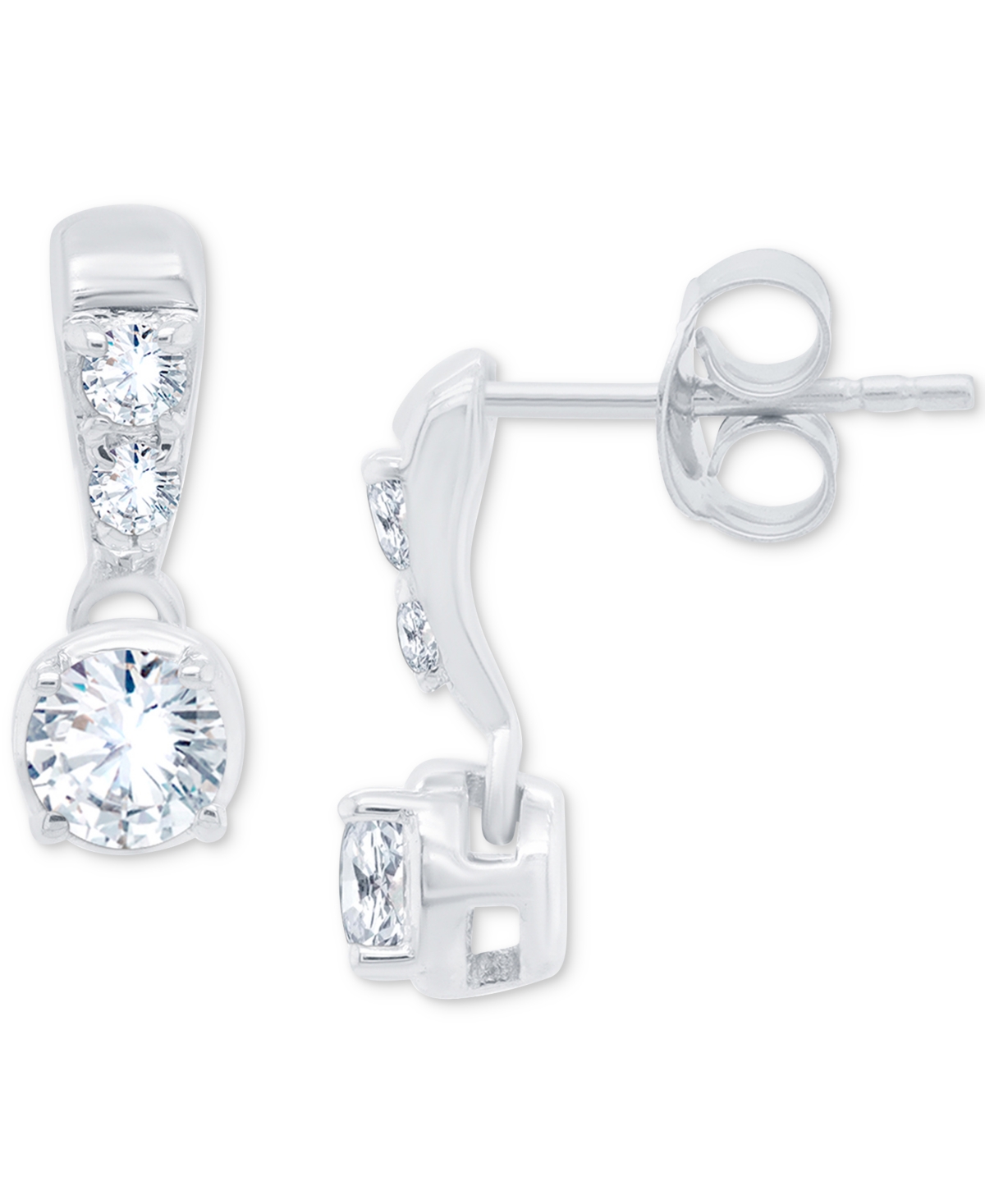 Lab-Created Diamond Drop Earrings (1/4 ct. t.w.) in Sterling Silver - Sterling Silver