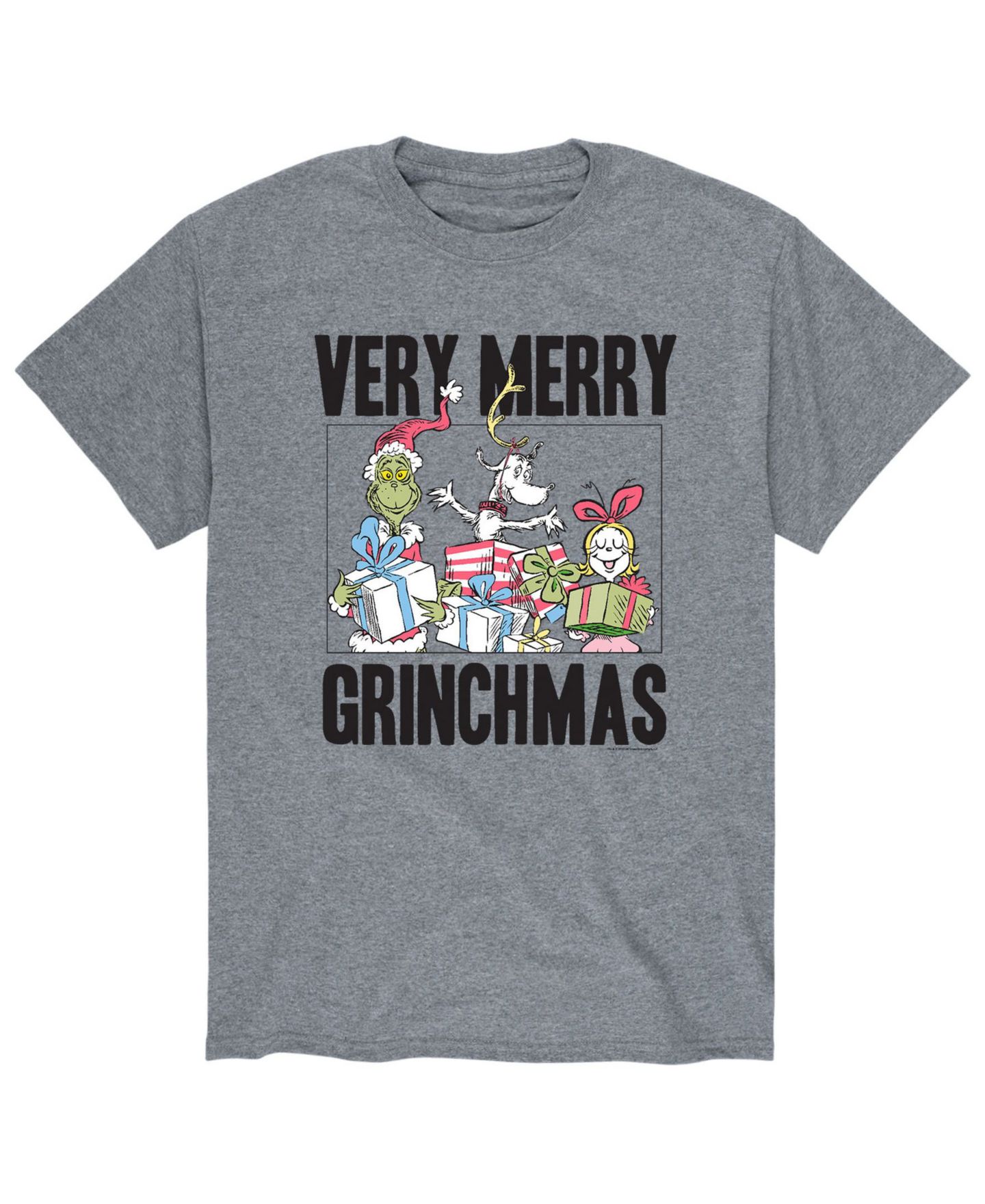 Мужская футболка AIRWAVES Dr. Seuss The Grinch Very Merry Grinchmas, цвет: Серый — фото 1
