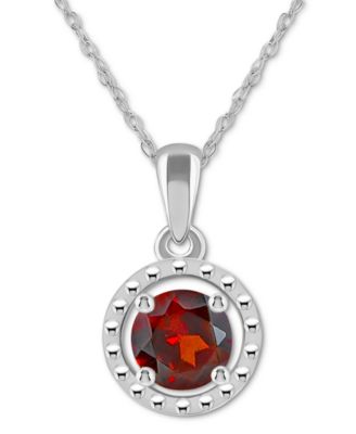 Macy's - Amethyst Bead Frame 18" Pendant Necklace (1 ct. t.w.) in 10k Gold (Also in Citrine, Aquamarine, Rhodolite Garnet, Peridot, Opal, & Blue Topaz)