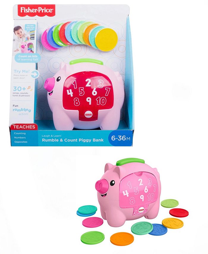 Fisher-Price Laugh & Learn Smart Stages Piggy Bank Interactive Baby &  Toddler Toy