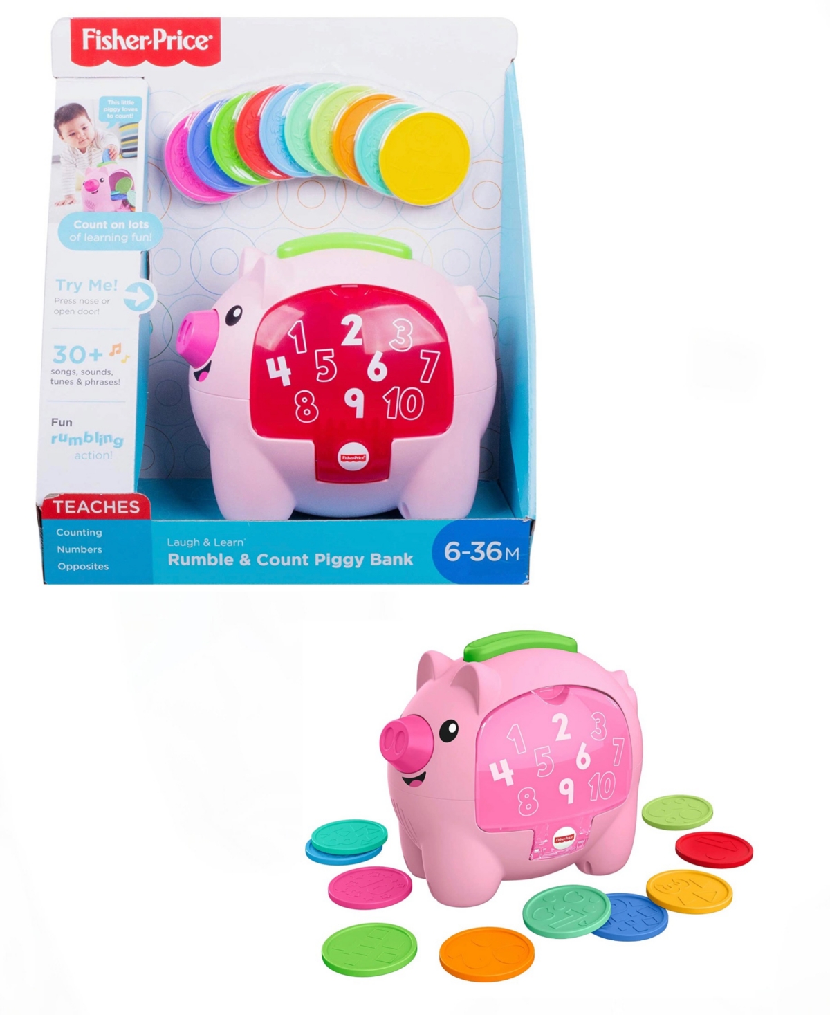 Fisher Price Kids' Fisher-price Laugh & Learn Smart Stages Piggy Bank In Multi