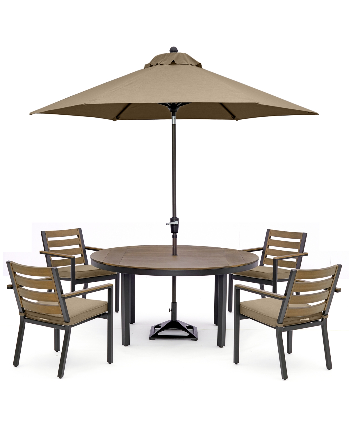 Agio Stockholm Outdoor Aluminum 5pc. Dining Set (60" Round Dining