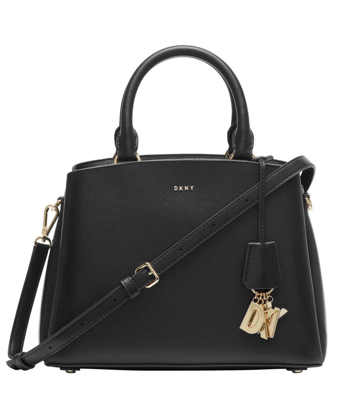 Dkny Paige Medium Satchel With Convertible Strap In Black,gold