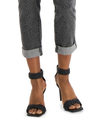 INC International Concepts Women's Mid Rise Leopard Print Straight-Leg Jeans, Created for Macy's