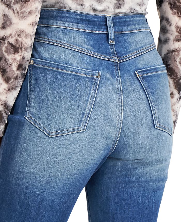 INC International Concepts Women's HighRise ButtonFront Flare Jeans