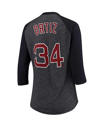 Men's Nike David Ortiz Heather Gray Boston Red Sox Name and Number