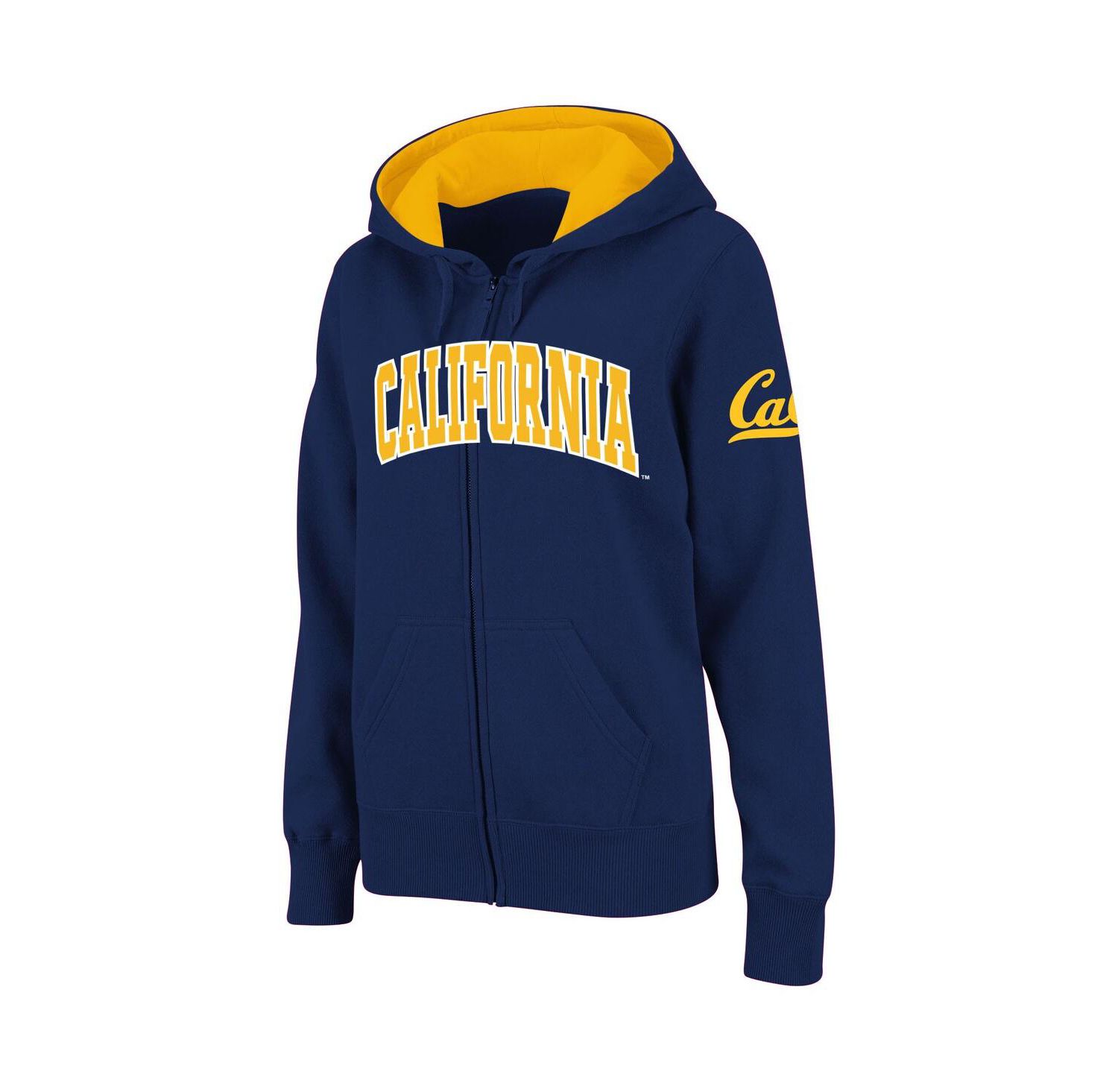 Women's Stadium Athletic Navy Cal Bears Arched Name Full-Zip Hoodie