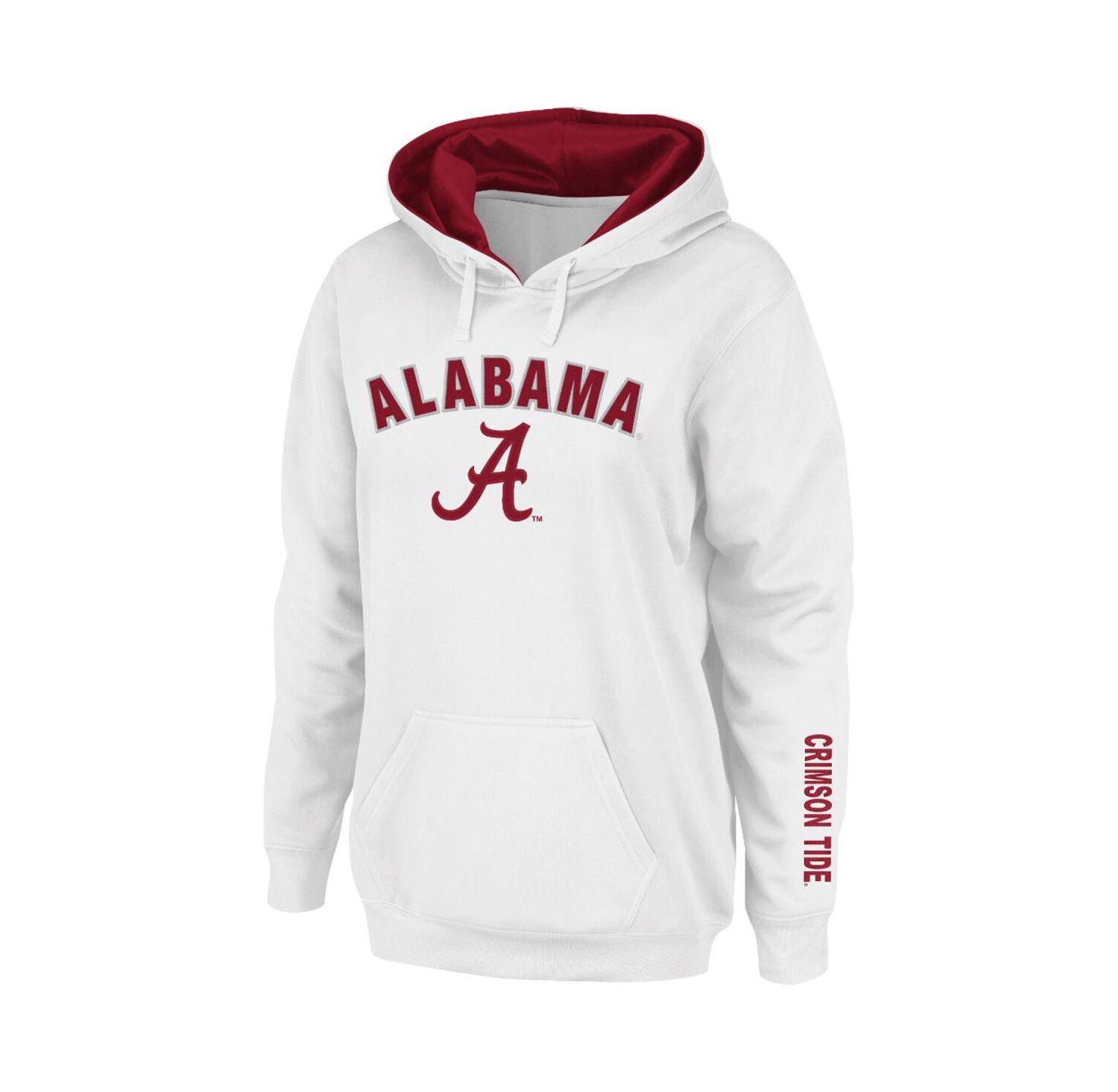 Women's White Alabama Crimson Tide Arch and Logo 1 Pullover Hoodie
