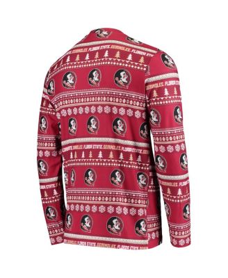Men's Garnet Florida State Seminoles Ugly Sweater Knit Long Sleeve Top and Pant Set