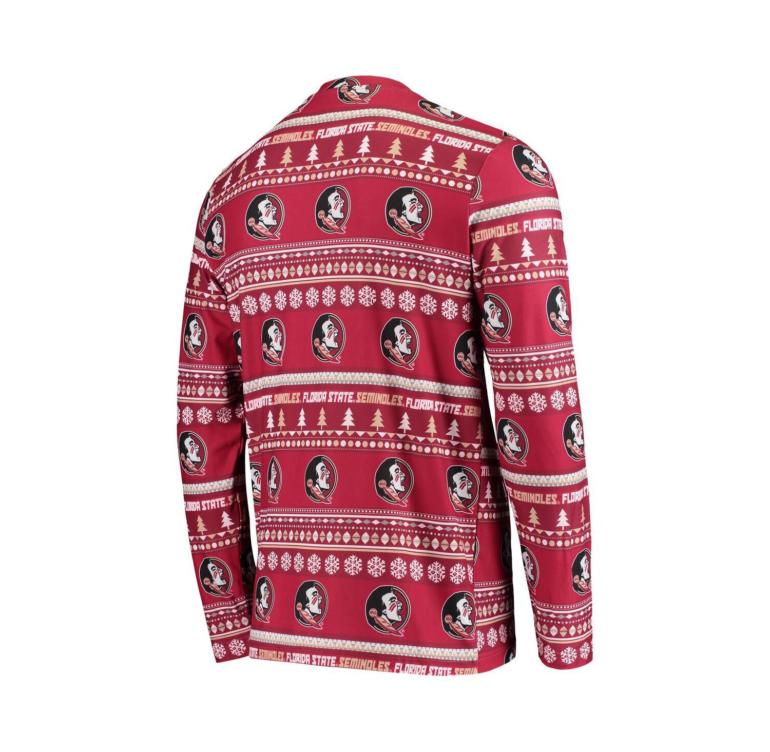 Men's Garnet Florida State Seminoles Ugly Sweater Knit Long Sleeve Top and Pant Set