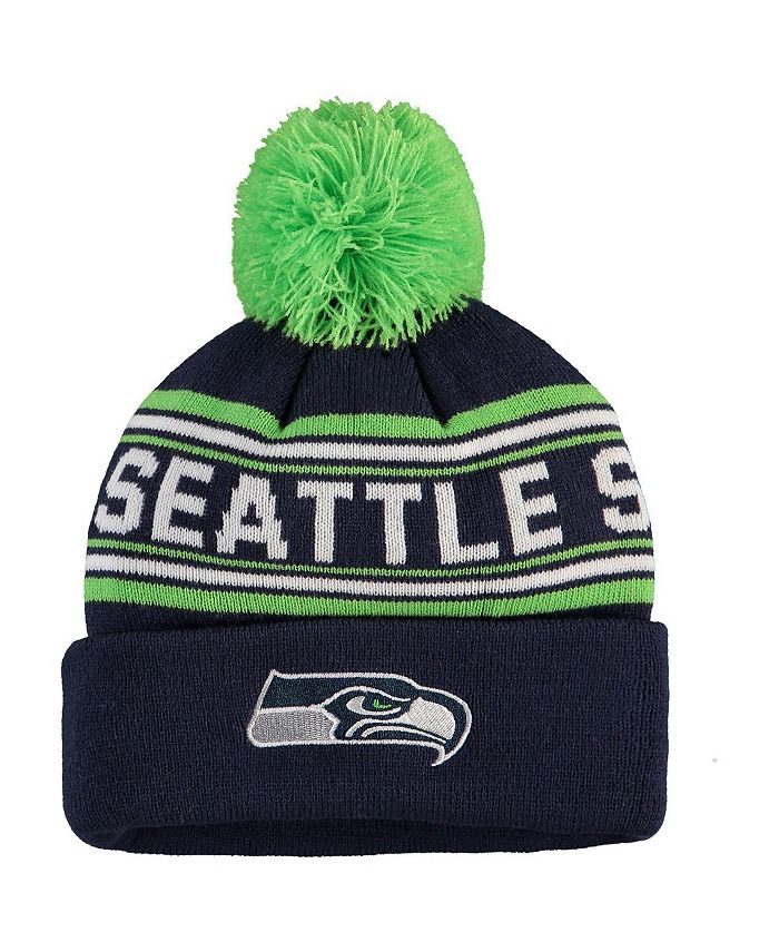 Outerstuff Big Boys College Navy Seattle Seahawks Jacquard Cuffed Knit