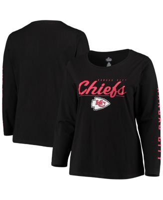 Lids Kansas City Chiefs Majestic Women's Plus Team Logo Long Sleeve T-Shirt  - Black