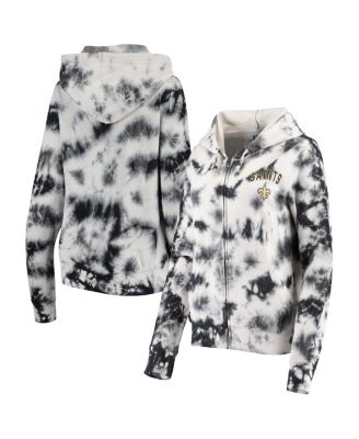 Women's Black New Orleans Saints Tie Dye Fleece Full-Zip Hoodie - Macy's